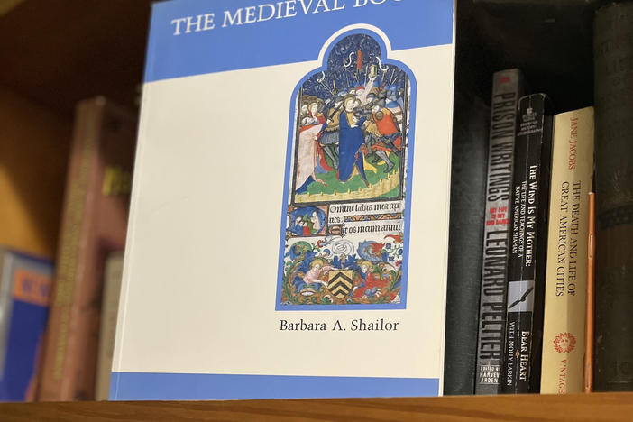 In his letter to Sarah Feldman, Bill Carver said that he hoped this copy of <em>The Medieval Book </em>would help her shape her new library collection after all her books were destroyed in a flood.