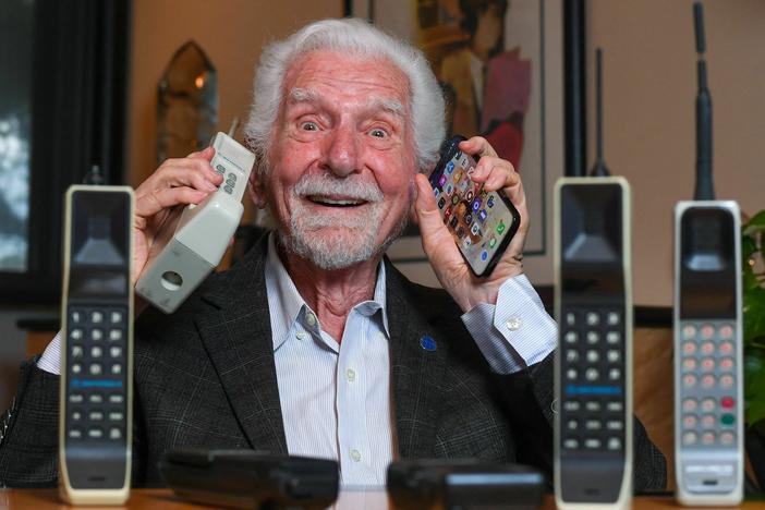 Martin Cooper with the fruits of his labor.