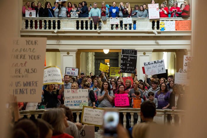 In early April 2018, Oklahoma teachers descended on the Republican-controlled statehouse to make their case for more school funding and better pay.