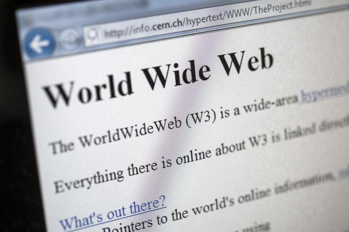 This was the world's first web page. Thirty years ago, the World Wide Web entered the public domain.