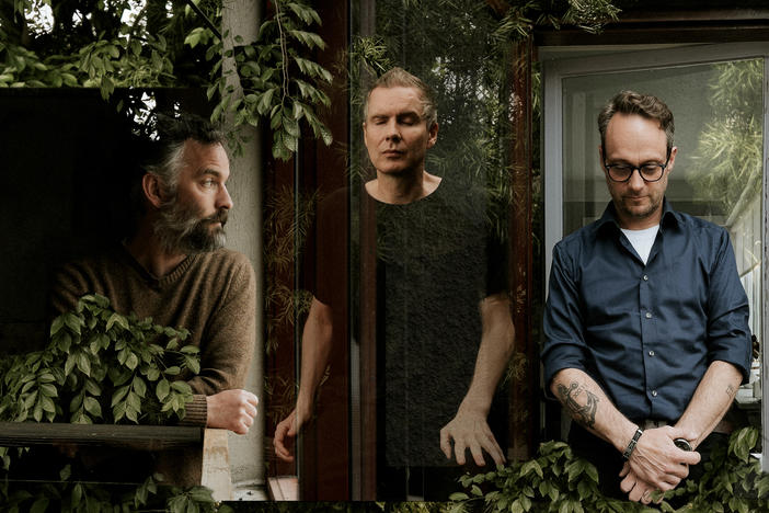 Members of the Icelandic band Sigur Rós (left to right: Kjartan Sveinsson, Jón Ϸór Birgisson and Georg Hólm) have released <em>ÁTTA,</em> their first album in 10 years.