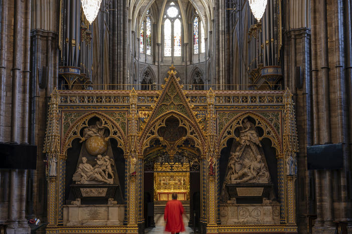 Clergy members of the Church of England are asking for a 9.5% pay hike that would begin in April 2024. Here, a view inside Westminster Abbey in London on April 12 ahead of King Charles III's coronation.