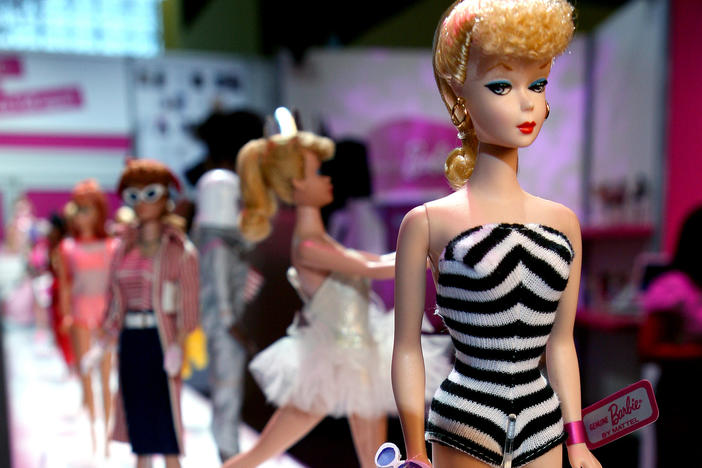 Barbie's original swimsuit featured a black-and-white chevron stripes.