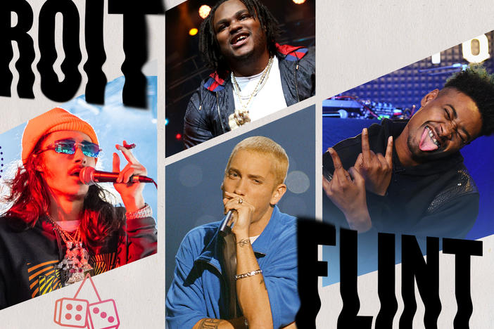 BabyTron, Tee Grizzley, Eminem and Danny Brown. Collage by Jackie Lay / NPR.