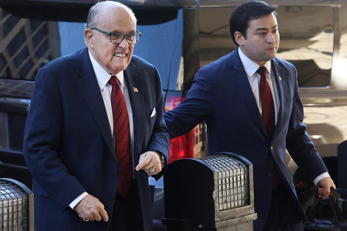 A jury was seated Monday to decide what kind of punitive damages Rudy Giuliani, left, the former lawyer for former President Donald Trump, should pay in a civil case brought by two Georgia election workers who accused him of defamation.