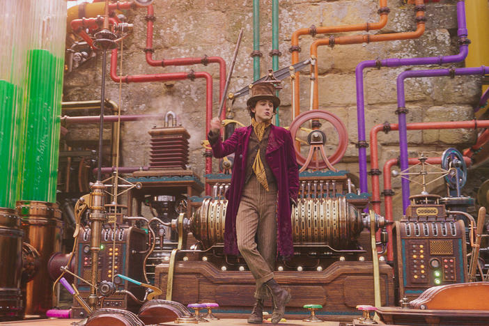 Timothée Chalamet stars as the iconic candyman in the new musical film <em>Wonka.</em>