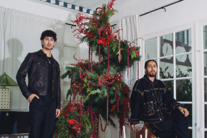 Marco Zamora, a 27 year-old interior decorator/design DIY-er, and Juan "El Creativo" Renteria, a 26 year-old floral artist, initially met over Instagram. The floral floating tree in Zamora's apartment is their first collaboration together.