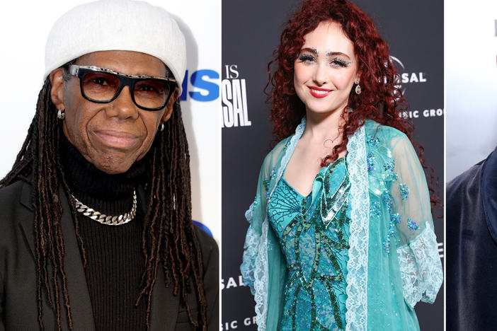 From left, Nile Rodgers, Chappell Roan and Diplo are among the more than 280 musicians who signed a letter to senators in support of concert ticketing reforms.