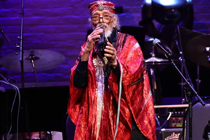 Marshall Allen, who will be included in the class of Jazz Masters awarded by the NEA next year, performs onstage at the 2024 A Great Night In Harlem Gala at the Apollo Theater in New York City in March.