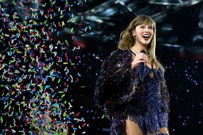 Taylor Swift, seen onstage in Amsterdam in July during the European leg of her record-breaking Eras Tour, has broken another record with her latest album <em>The Tortured Poets Department.</em>