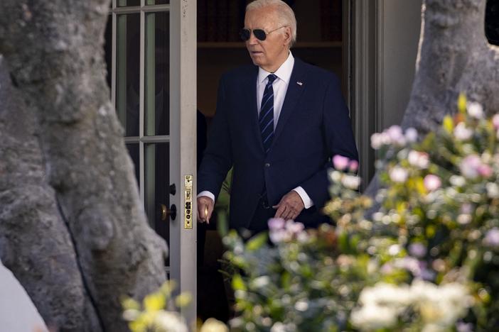 President Biden walks out of the Oval Office towards the South Lawn of the White House on July 15 as he left to campaign in Las Vegas.