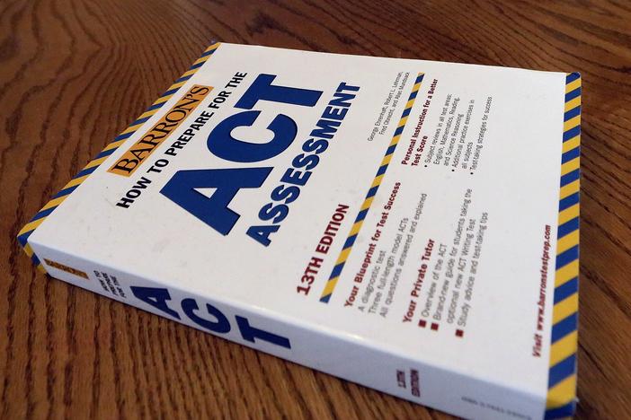 An ACT Assessment preparation book is seen in 2014 in Springfield, Ill. 