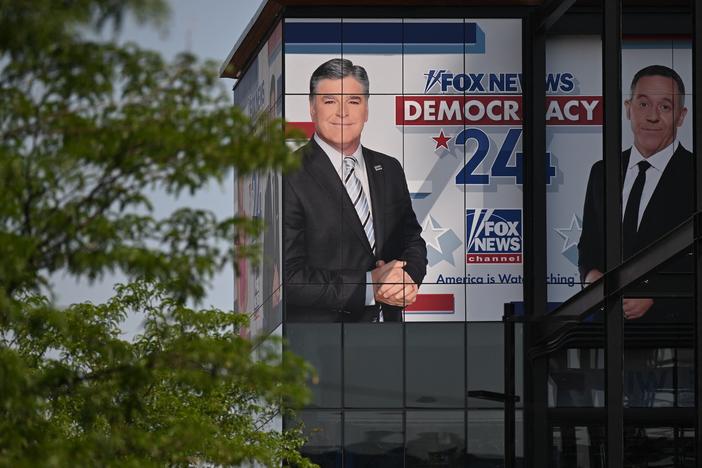 Fox News Channel signage is displayed on a building near the 2024 Republican National Convention in Milwaukee. Fox scored two major legal victories within 24 hours.