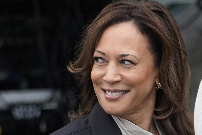 Vice President Kamala Harris arrives to speak from the South Lawn of the White House in Washington, Monday, July 22, 2024, during an event with NCAA college athletes. It was her first public appearance after President Joe Biden endorsed her to be the next presidential nominee of the Democratic Party.
