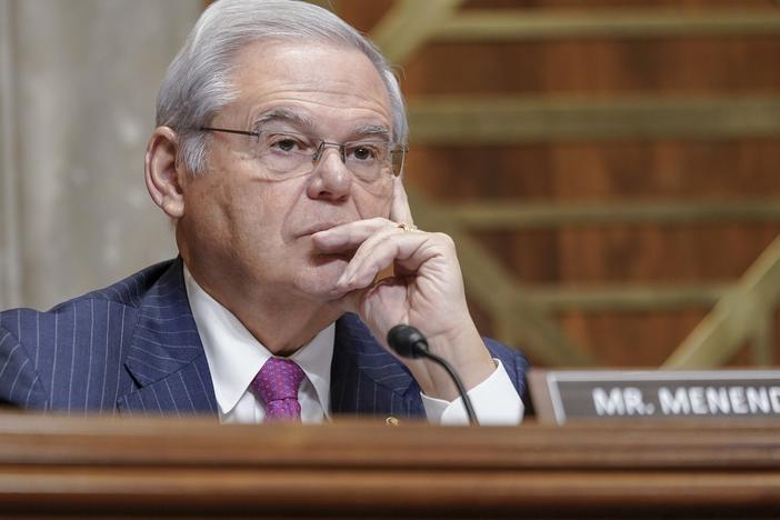 Sen. Bob Menendez, D-N.J., listens during a Senate Foreign Relations Committee, Dec. 7, 2023, in Washington.