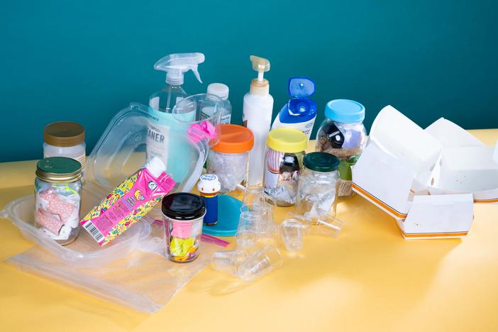 Despite avoiding plastic for a week, an NPR producer produced about 102 pieces of plastic or mixed-material waste. 