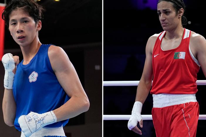 Taiwan's Lin Yu-ting, left, and Algeria's Imane Khelif have competed in boxing competitions as women for years. But their presence in Paris is being scrutinized by some after they failed a vague gender eligibility test last year.