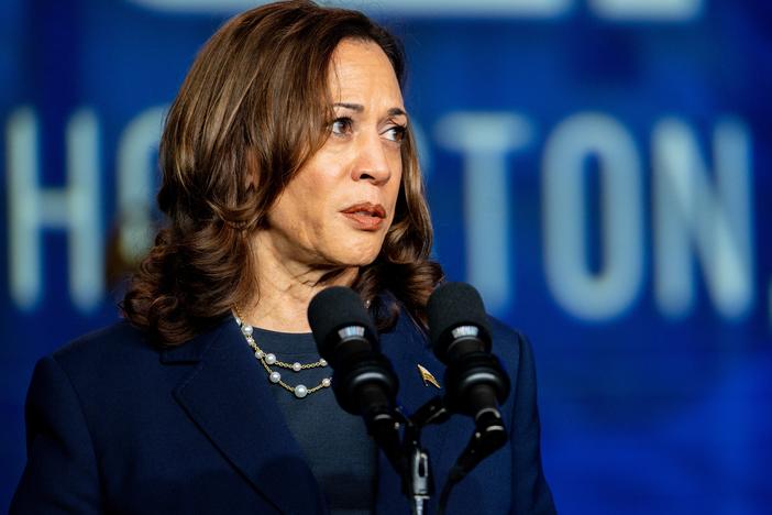 Vice President Harris, who's set to be Democrats' presidential nominee, delivers remarks during an event on Wednesday in Houston.