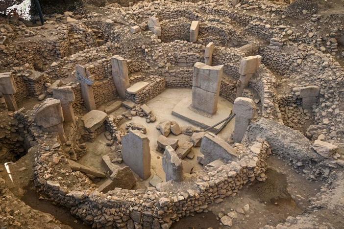 Pillars at the archaeological site of Gobekli Tepe in Sanliurfa, Turkey, are seen in May 2022. Located on a rocky hill in southeastern Turkey, overlooking the plateau of ancient Mesopotamia, Gobekli Tepe, is the world's first known sanctuary and may have housed the world's oldest solar calendar.