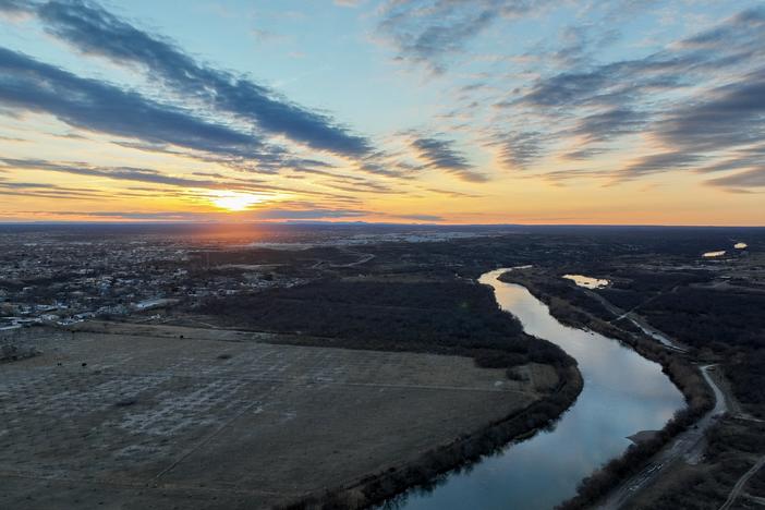 The Rio Grande is shown between the border towns of Del Rio, Texas, and Ciudad Acuña, Mexico, in January 2023.