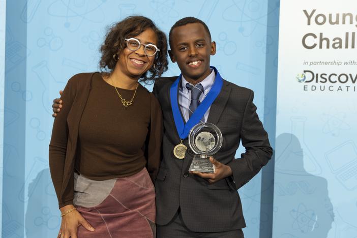 Heman Bekele is <em>Time's</em> "2024 Kid of the Year," honored for his work on a cancer-fighting soap. Last year he won a $25,000 prize from 3M for his research. Above, he's pictured with 3M mentor, Deborah Isabelle, who's said of Bekele, "he's going to continue to inspire other young people to realize that science can make a positive difference."<br>