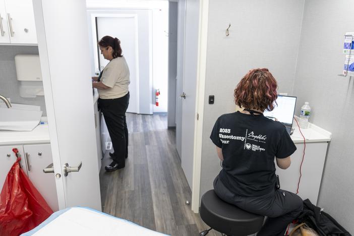 Planned Parenthood hosted a mobile health clinic that provides vasectomies and medication abortion, at an "Into Action!" event in Chicago on Monday.