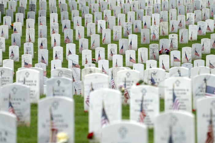 Graves with flags for Memorial Day are seen in Section 60 of Arlington National Cemetery, in Arlington, Va., on May 27.