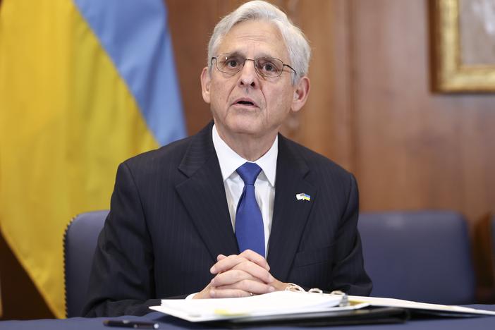 U.S. Attorney General Merrick Garland delivers remarks alongside Ukrainian officials at the Department of Justice in 2022 in Washington, D.C.