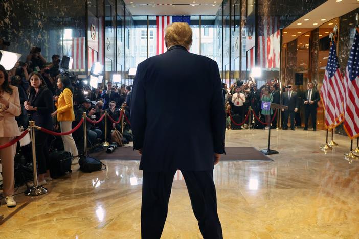 Former President Donald Trump speaks at a news conference on May 31, 2024, after he was found guilty in his hush-money trial, making him the first former president to be convicted of crimes.