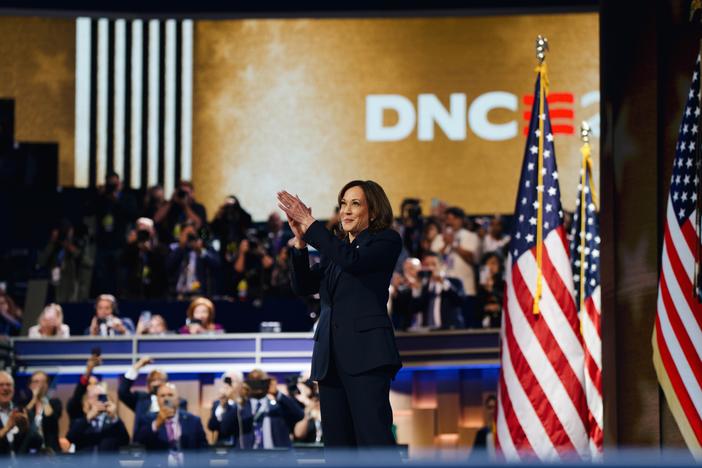 Kamala Harris accepts her nomination on the final night of the DNC.