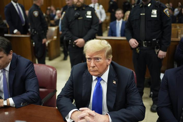 Former President Donald Trump appears for his hush money trial at Manhattan Criminal Court in May 2024 in New York City.