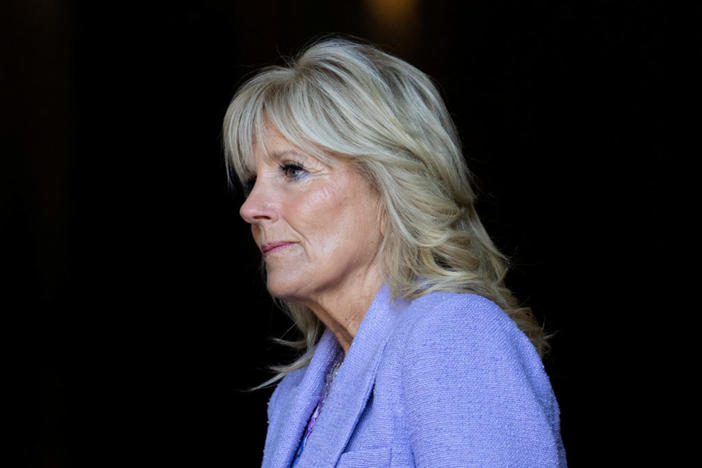 U.S. first lady Jill Biden leaves the Church of the Society of Jesus in Quito, Ecuador, May 20, 2022. Photo by Erin Schaff/Pool via REUTERS