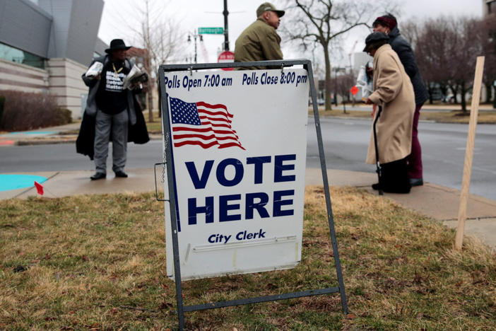 Voters arrive to cast their ballots in the Democratic primary election in Detroit, Michigan, U.S., March 10, 2020. Photo by Rebecca Cook/REUTERS